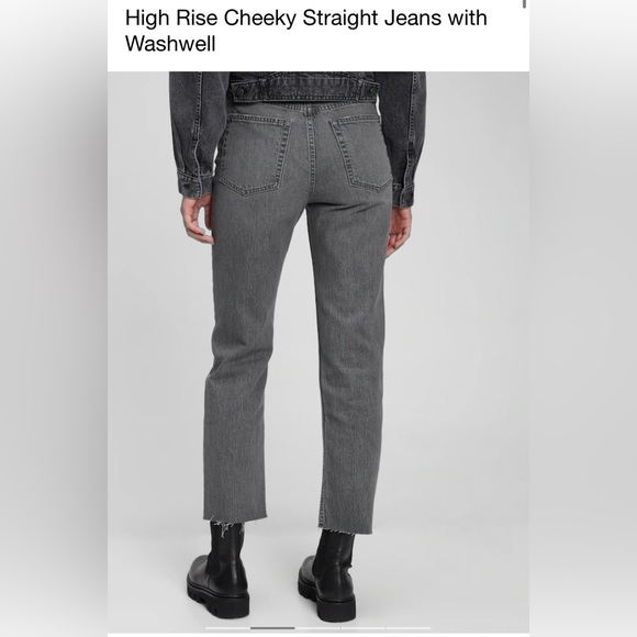 Gap High Rise Cheeky Straight Jeans With Washwell - Size: US 28 Petite - Picture 3 of 7